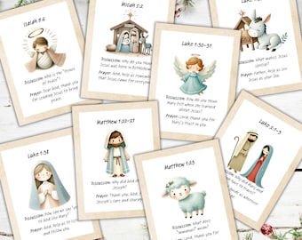 Christmas Story Advent Cards: Nativity Scripture for Kids (Printable)