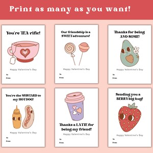 Printable Retro Pun Valentine's Day Cards, Small Printable Valentines ...