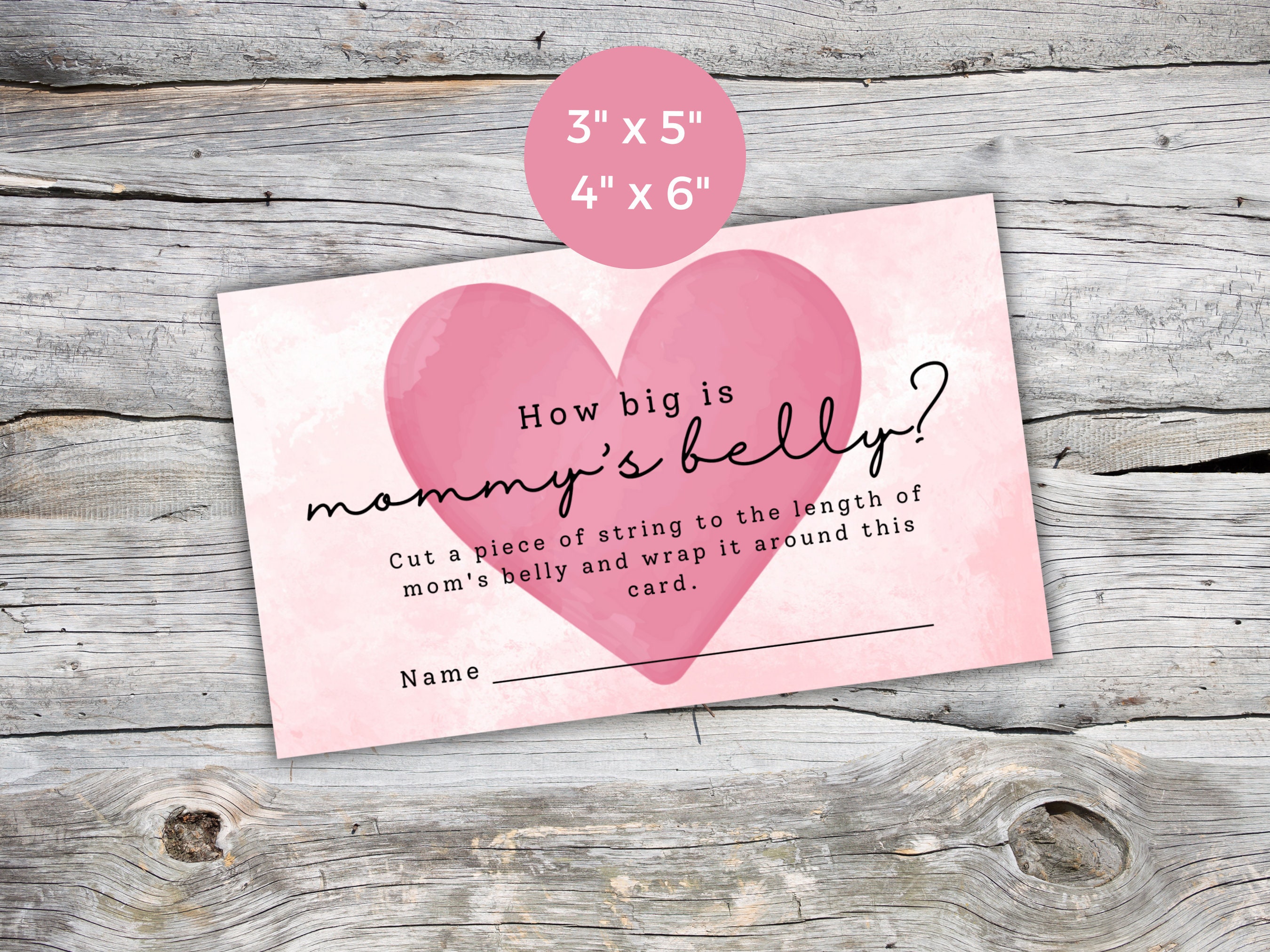 Guess How Big Mommy's Belly is Game Sign and Card, Printable Valentine ...