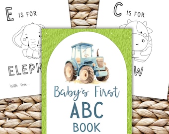 ABC, aquarelle, tracteur, coloriage : baby shower, livre d'or (PDF)