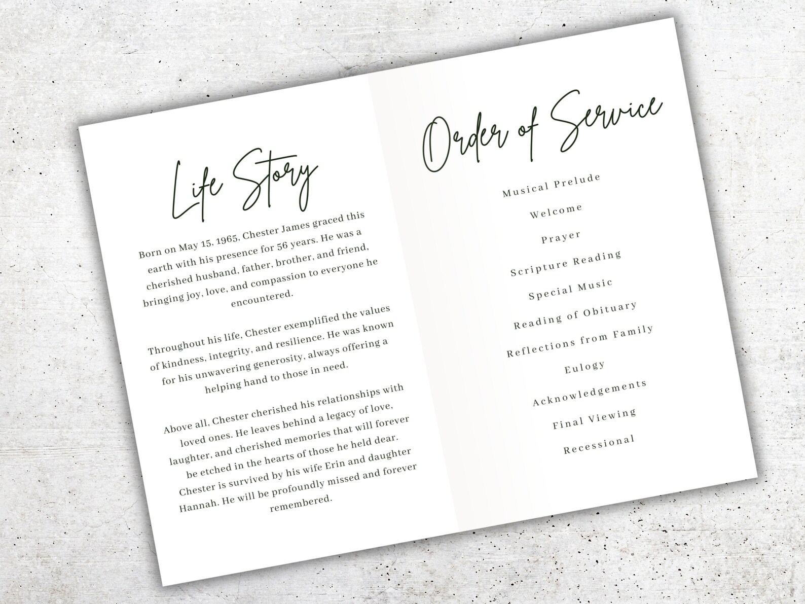 Music Note Funeral Program Template, Printable Musical Memorial Service ...