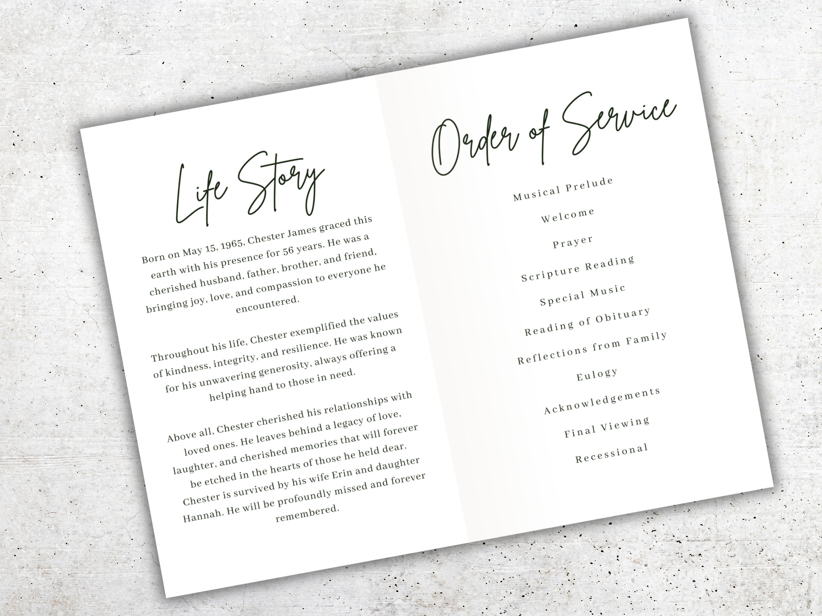Music Note Funeral Program Template, Printable Musical Memorial Service ...