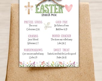 Easter Story Snack Mix Printable Tags: Sunday School Activity (PDF)