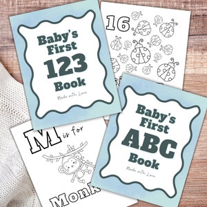 Baby&#39;s First Alphabet Book Printable, ABC Book Baby Shower Coloring Pages, ABC 123 Coloring Book Baby Shower Game, Baby&#39;s First Letter Book
