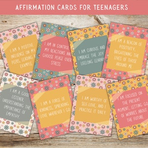 Tarjetas de afirmación para niñas adolescentes, Tarjetas de aliento positivo para la salud mental de los adolescentes, Cubierta de afirmaciones diarias de cuidado personal para niñas adolescentes