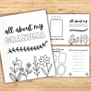 Regalo para el Día de la Madre para la Abuela (DIY, imprimible), Tarjeta para colorear para la abuela, Libro de actividades con ideas para el Día de la Madre para niños, Certificado del Día de la Madre