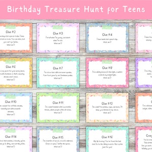 Teen Birthday Scavenger Hunt: Printable Treasure Hunt Game (PDF)