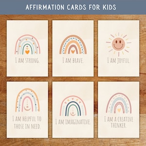 Druckbare positive Affirmationskarten für Kinder