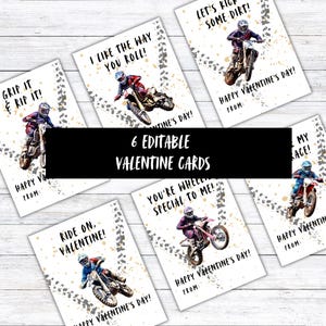 Dirt Bike Valentinstagskarten, druckbare Motocross Valentinstagskarten, benutzerdefinierte Valentinstagskarten für die Schule, Jungen Valentinstagskarten für das Klassenzimmer