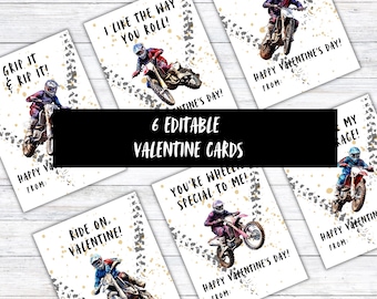 Dirt Bike Valentine Cards: Motocross Classroom Valentines (PDF)
