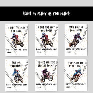 Dirt Bike Valentines Day Cards, Printable Motocross Valentine Cards ...