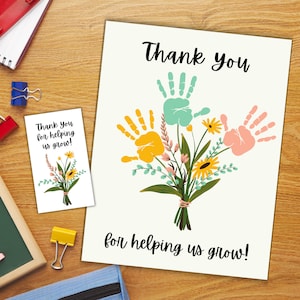 Impression de remerciement du professeur, impression d'art personnalisée empreinte de la main du professeur, cadeau de fin d'année de la part d'un étudiant, professeur de dernière minute, merci