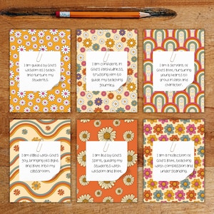 Christian Motivation Cards for Teachers, Printable Teacher Affirmation Cards, Teacher Appreciation Week Printable Gift, Teacher Prayer Cards