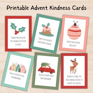 Printable Advent Calendar Kindness for Kids, Editable Acts of Kindness Activities, Custom Advent Activity Cards, Christmas Countdown