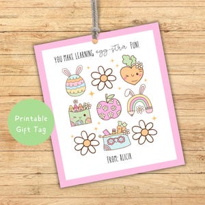 Editable Easter Gift Tag for Teacher: Printable Classroom Treat Bag (PDF)