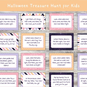 Outdoor Halloween Scavenger Hunt for Kids, Halloween Treasure Hunt Clue Cards, Printable Halloween Activities for Kids, Halloween Party Game