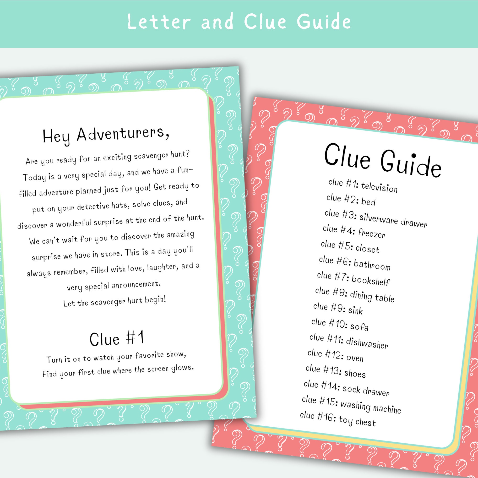 Pregnancy Reveal Scavenger Hunt for Siblings, Pregnancy Treasure Hunt ...