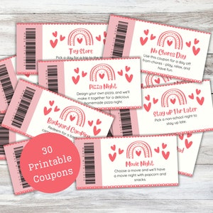 Coupon Book for Kids, Printable Reward Coupons for Kids, Birthday Coupon Book for Girls, Reward Vouchers for Kids, Last Minute Gift