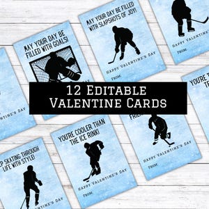 Hockey Valentine Karte druckbar, benutzerdefinierte druckbare Hockey Pun Valentinstag Karten, Sportschule Valentine druckbare Ausschnitte für das Klassenzimmer