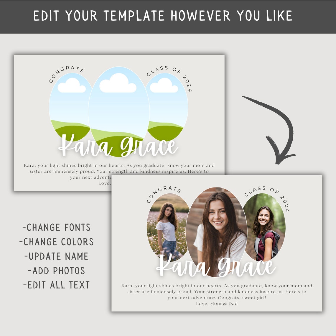 Editable Half Page Yearbook Ad Layout, High School Senior Yearbook Ad ...
