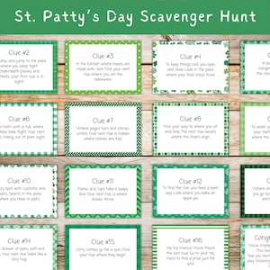 St. Patrick&#39;s Day Scavenger Hunt for Kids: Printable Treasure Hunt (PDF)