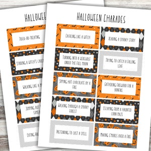 Printable Halloween Charades for Kids, Halloween Activity for Kids and Adults, Fall Family Game, Halloween Charades Game Cards