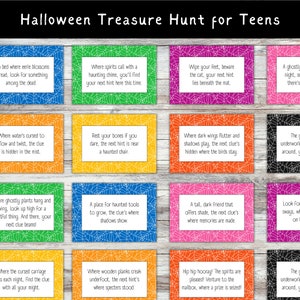 Halloween Scavenger Hunt for Teens: Party Game Clues (Digital Download)