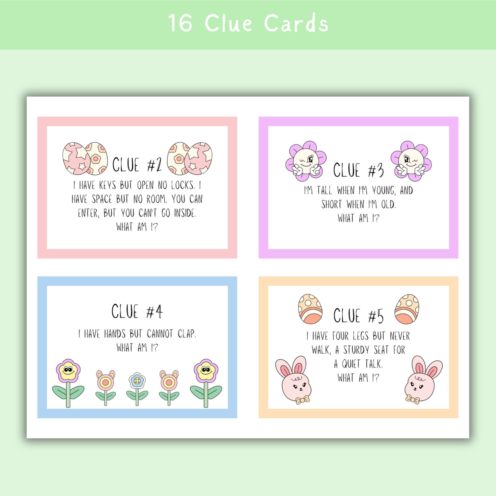 Easter Scavenger Hunt for Teens: Printable Clue Cards (PDF) - Etsy