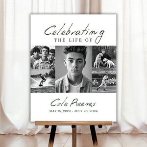 Minimalist Funeral Welcome Sign: Celebration of Life Poster (Canva Editable, Printable)