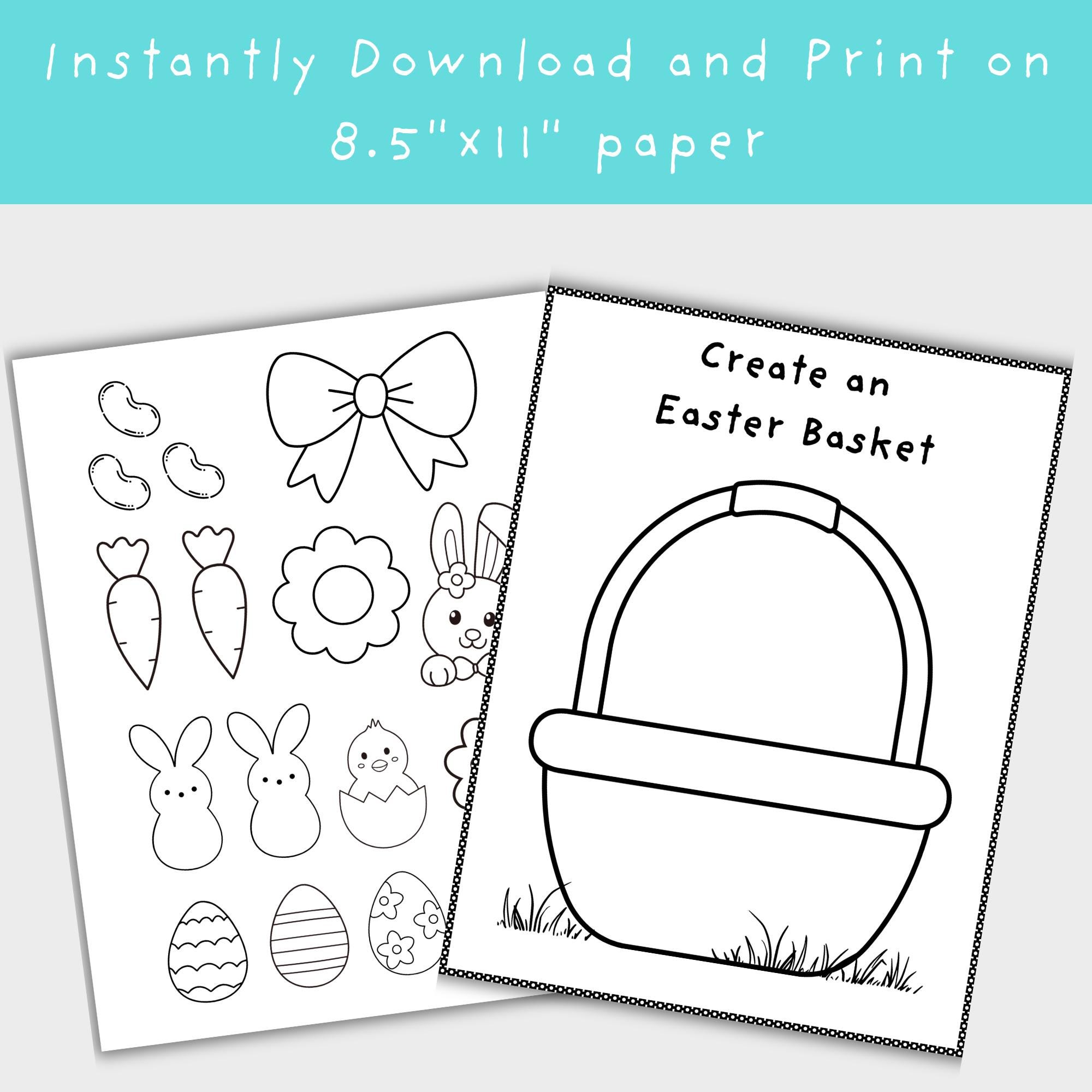 Printable Easter Coloring Craft for Kids, Instant Download Easter ...