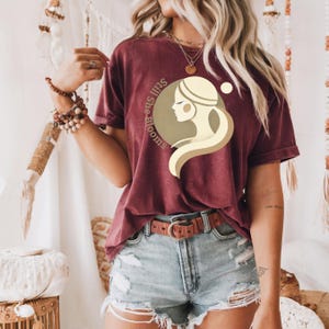 Still She Blooms Shirt Boho Minimalist Feminine Empowerment Tee Calm Aesthetic T Shirt Gift for Women Gildan 5000 Cotton Top