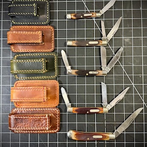 Custom Fit Scout Carry Leather Pocket Knife Shealth