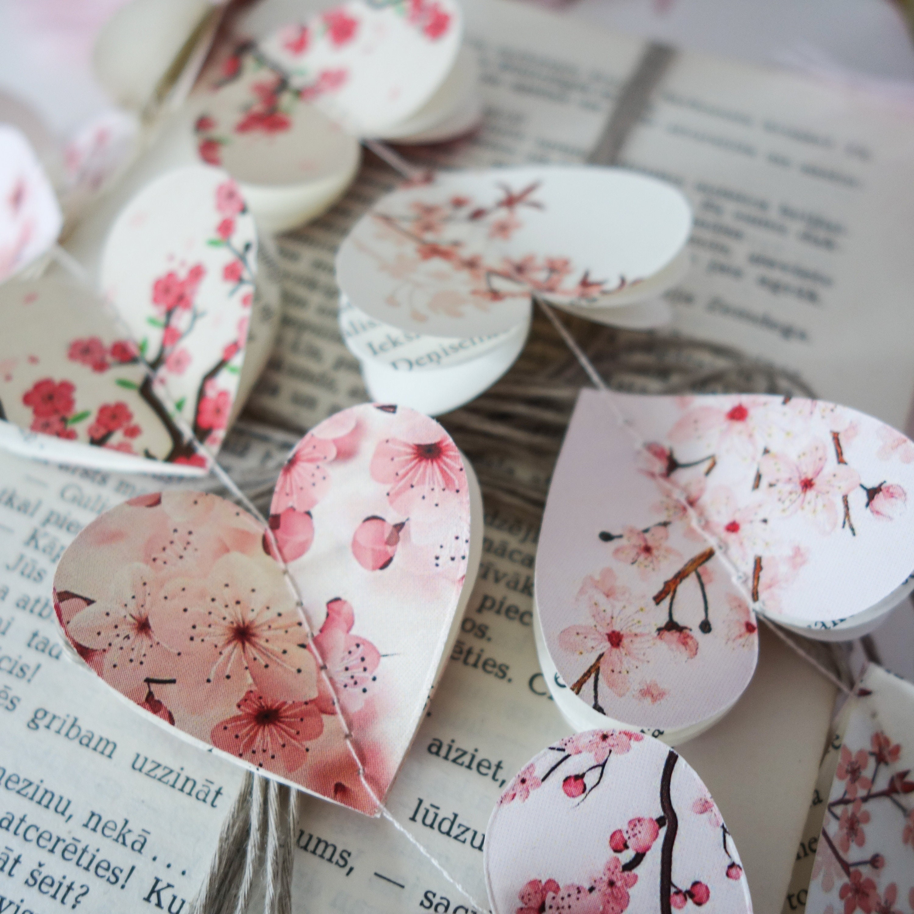 3D Paper Cherry Blossom Garland: Spring Wedding Decor