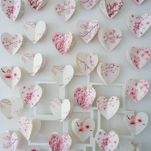 5 in sfondo di fiori di ciliegio, sfondo di matrimonio primaverile, ghirlanda di fiori di ciliegio, decorazioni per matrimonio con fiori di ciliegio, ghirlanda di matrimonio con sakura