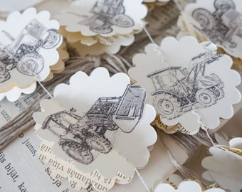 Tractor garland – 3D farm birthday banner & farmhouse nursery decor