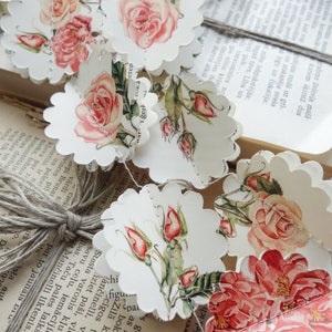 Ghirlanda di carta rosa, ghirlanda nuziale rosa, decorazioni nuziali rosa, decorazioni per feste con rose, decorazioni per compleanni con rose, decorazioni per baby shower con rose