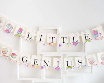 Little genius garland, little genius banner, classroom decor, classroom sign, classroom bunting, nursery name sign, Back to school sign