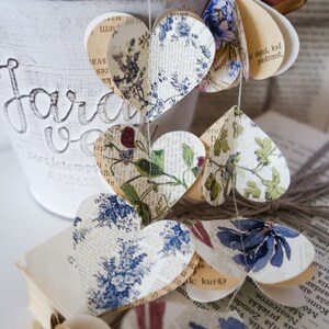 3D Blue Paper Flower Garland: Wedding Decor, English Flower Art