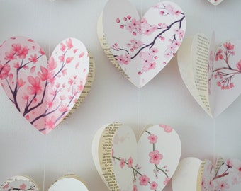 Cherry blossom heart garland – 3D sakura spring wedding & bridal shower decor
