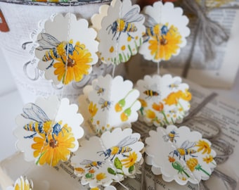 Bee garland – 3D paper bee baby shower, birthday & nursery decor