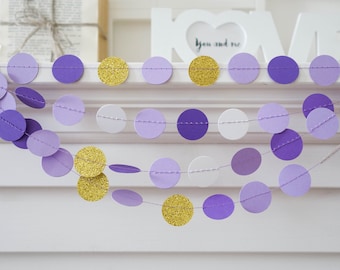 Purple wedding decorations, purple paper garland, Purple bridal shower backdrop, purple birthday decor, purple baby shower decorations