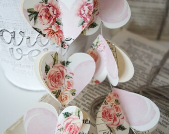 Pink flower garland – 3D paper wedding, baby shower & nursery decor
