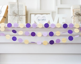 Surple yellow garland, purple wedding decorations, light purple decorations, purple birthday decorations, purple nursery decorations