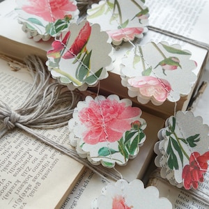 Ghirlanda di carta con peonie, decorazioni per matrimoni con peonie, decorazioni per compleanni con peonie, decorazioni per feste in giardino, decorazioni per addio al nubilato con peonie