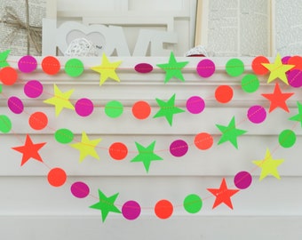 Neon garland, neon birthday decorations, neon banner, neon party decor, neon backdrop, neon decor, glow party decor, glow party backdrop