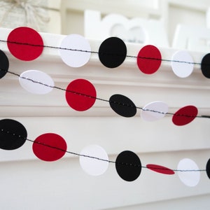 Decorazioni per feste a forma di coccinella, ghirlanda di carta rossa, ghirlanda di carta con retro, ghirlanda di carta bianca, ghirlanda circolare, decorazioni di carta, fondale di carta