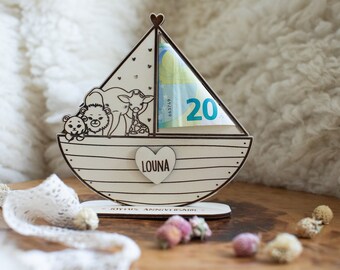 Cadeau voor communie, doop, met naam, gepersonaliseerd communiegeschenk NOAH'S ARK