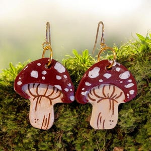 Mushroom Earrings | Handmade & Hand Painted | Polymer Clay