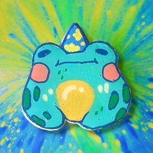 Handmade Party Toad Pin: Polymer Clay Pin