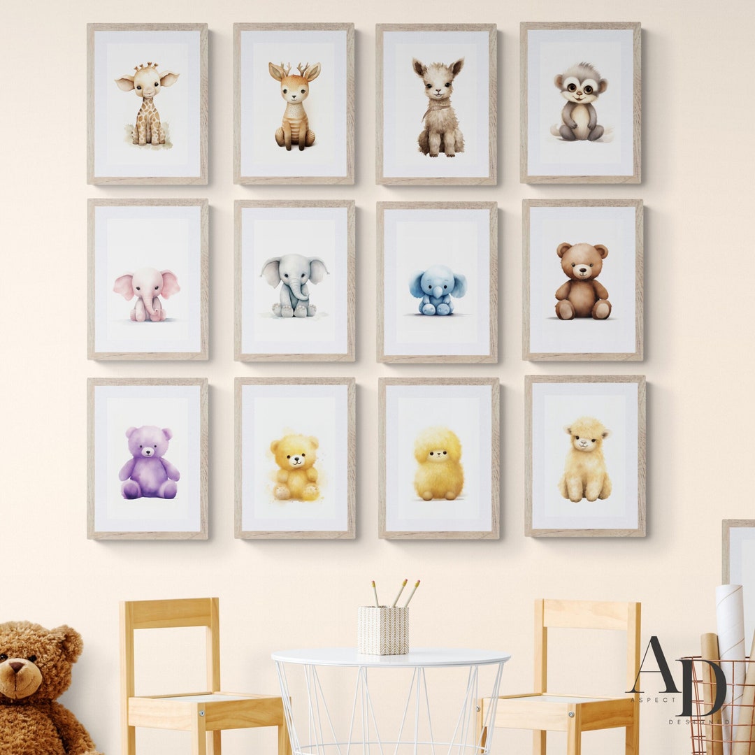 DIGITAL BABY Safari Animals Art, Safari Nursery Décor, Wallart